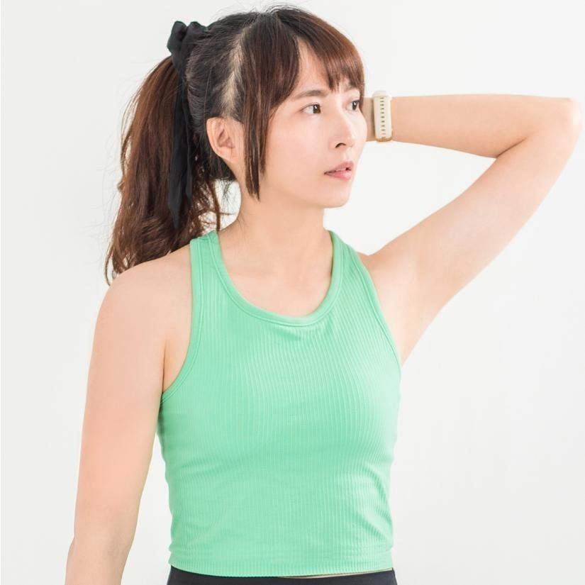 BAISKY百士奇 女款挖背彈力運動背心 薄荷綠-細節圖2