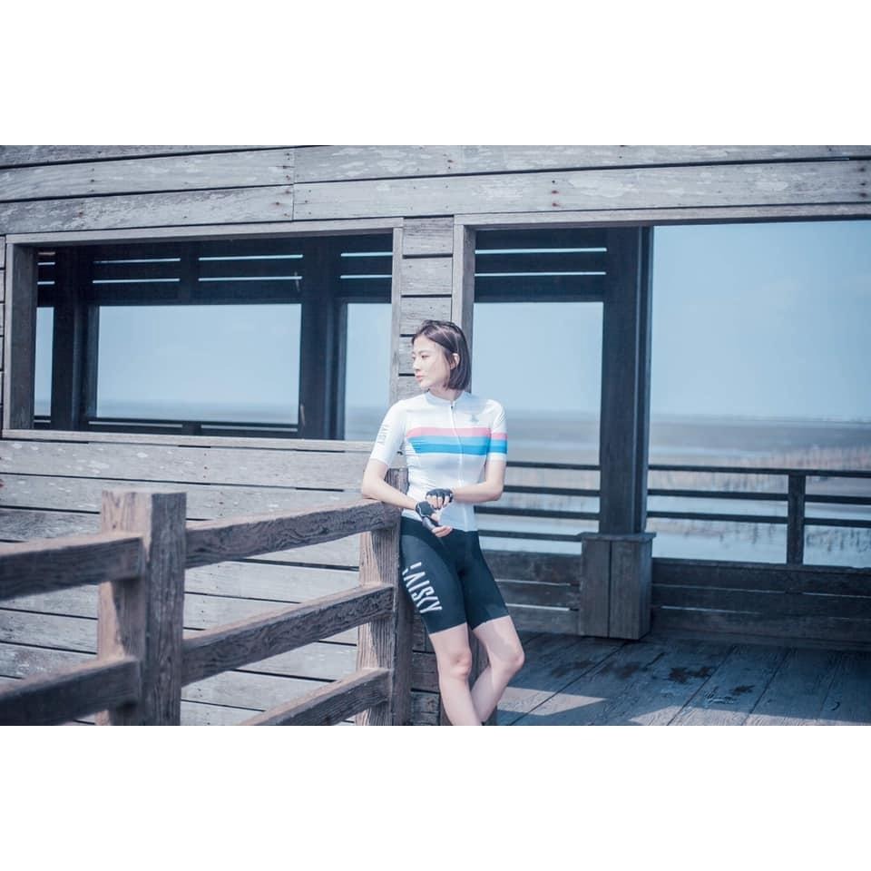 BAISKY百士奇 女款空力短車衣 平行線 粉-細節圖3