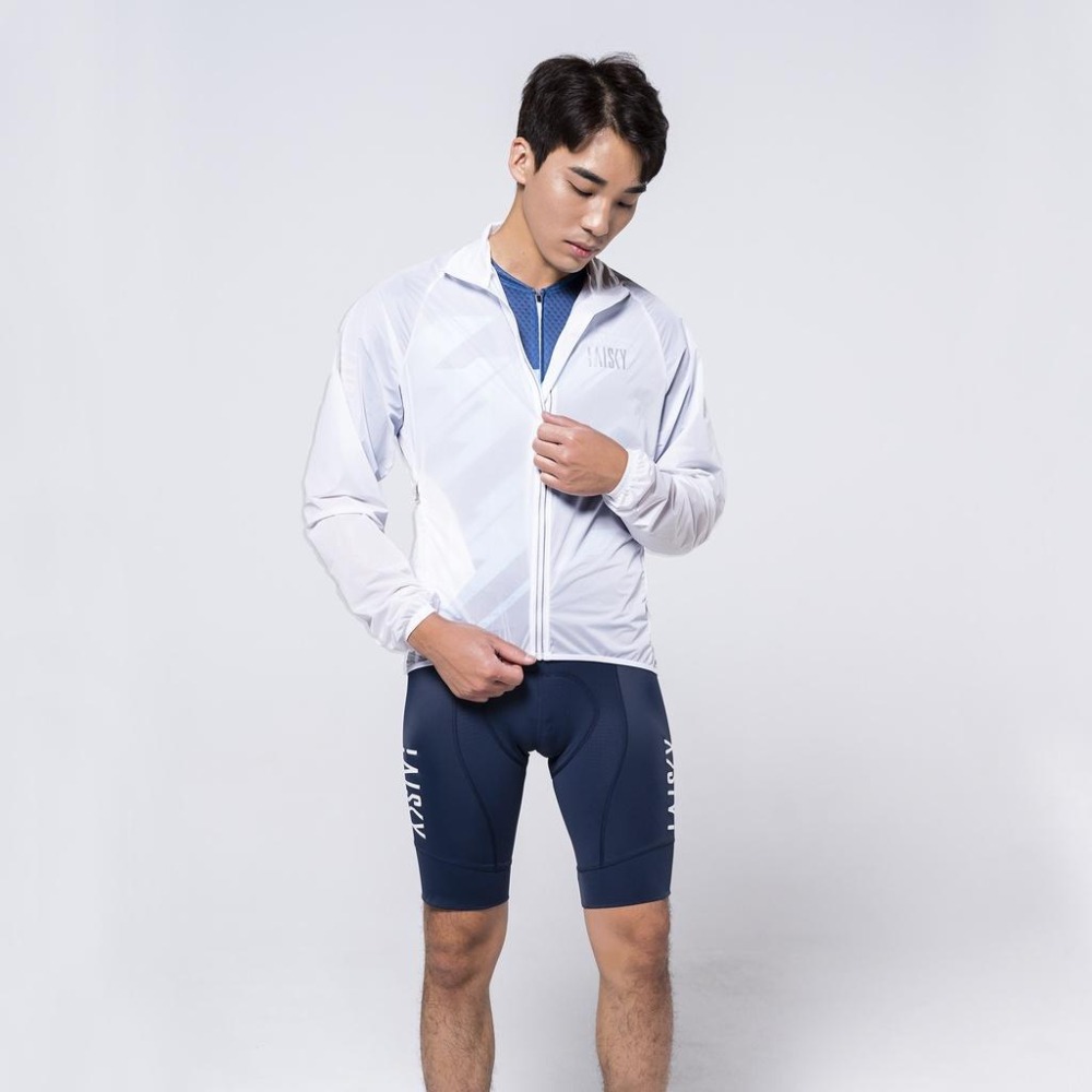 BAISKY百士奇自行車衣男款風衣外套 黑俠 白-細節圖3