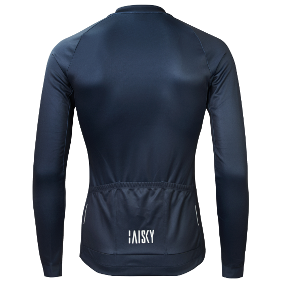 BAISKY百士奇 男款雙拉鍊抓絨長車衣 潔淨 深藍-細節圖2