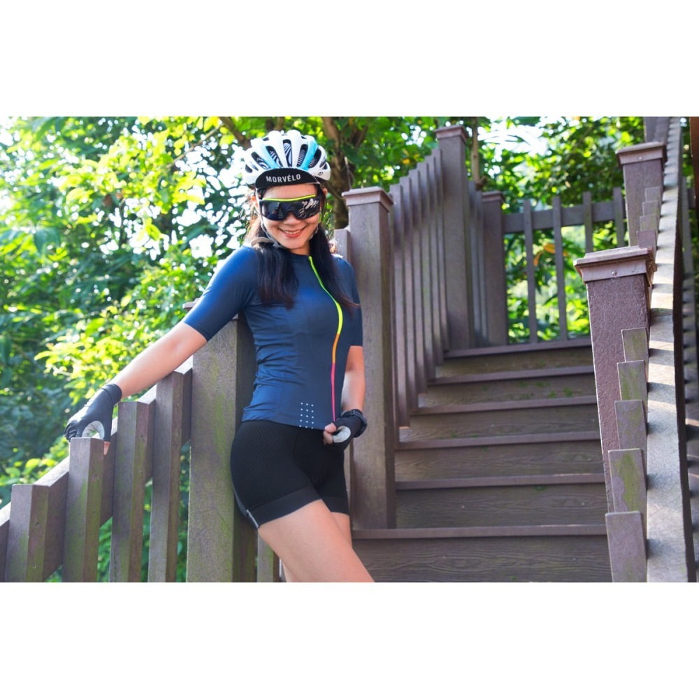 BAISKY百士奇 女款空力短車衣 湖水汎汎 藍-細節圖3