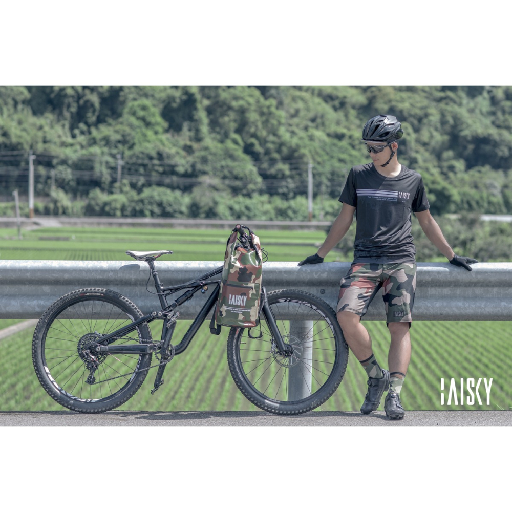 BAISKY百士奇 男款越野登山車短褲(無襯墊) 山脈 迷彩綠-細節圖4