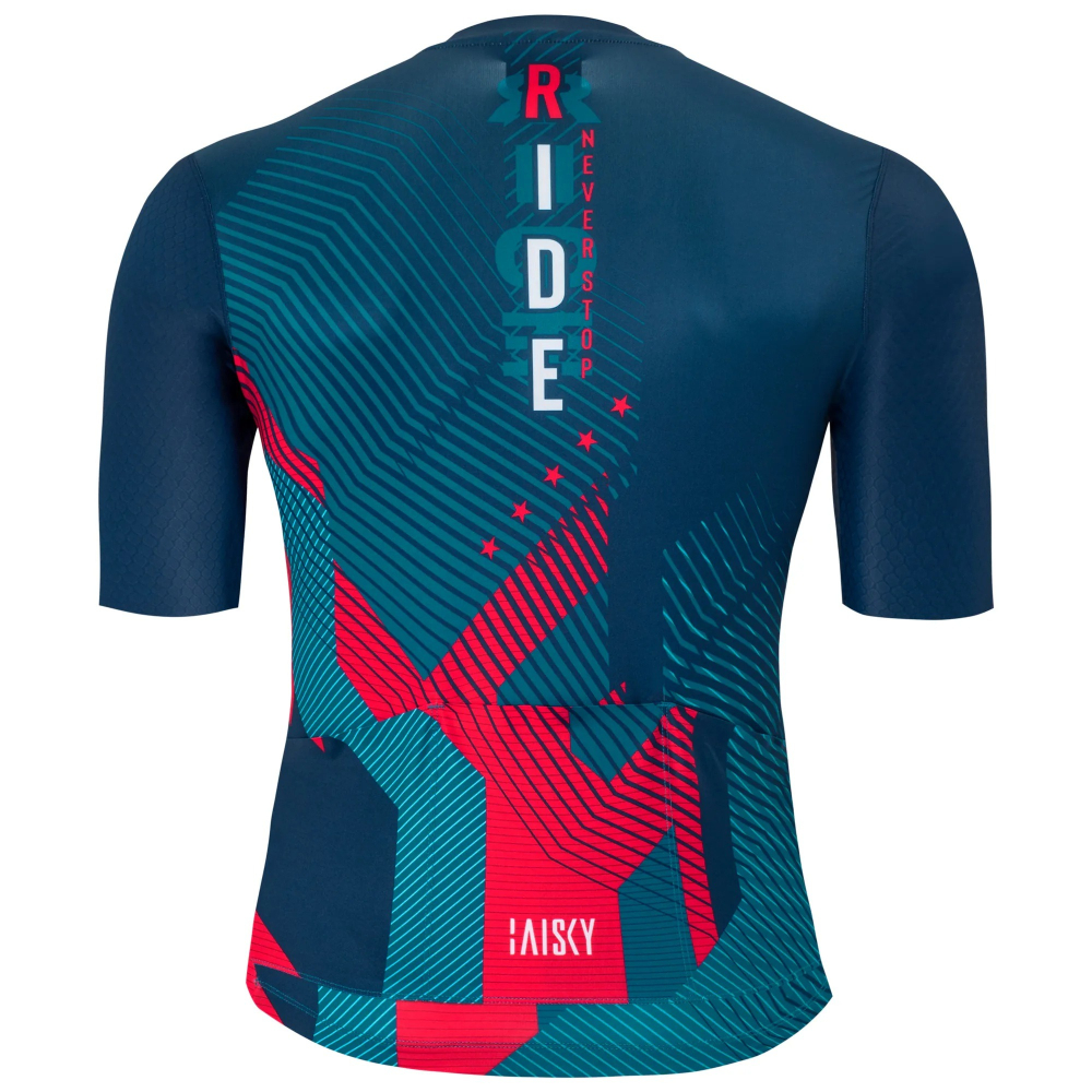 BAISKY百士奇 男款空力短車衣 幻星 藍-細節圖3