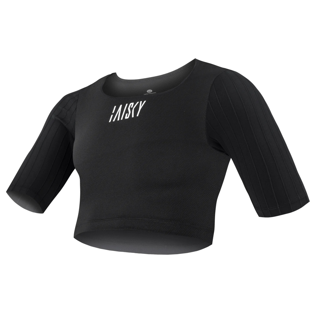 BAISKY百士奇 訓練短袖半截內搭衣 黑-細節圖2