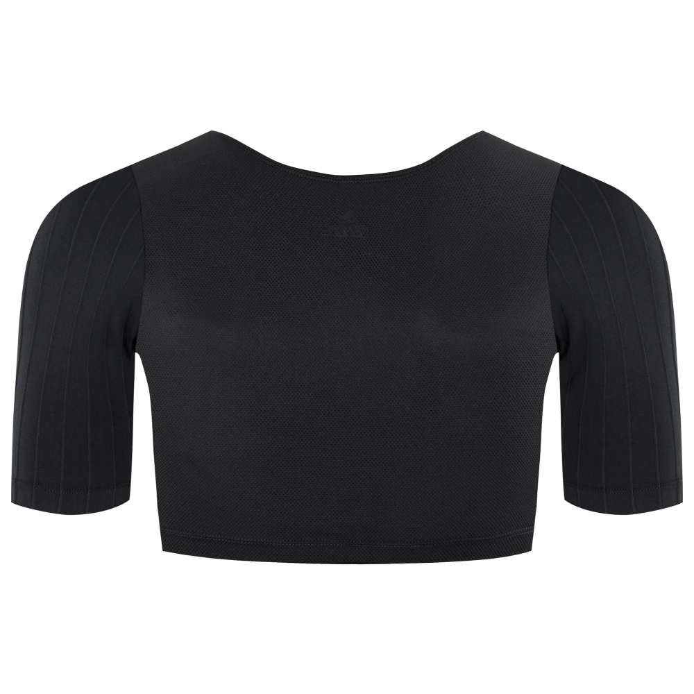 BAISKY百士奇 訓練短袖半截內搭衣 黑-細節圖3