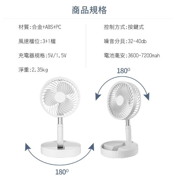 【實體店面現貨 附發票】8吋伸縮折疊風扇 USB風扇 伸縮風扇 伸縮式風扇 摺疊風扇 風扇 電風扇 直立扇 伸縮立扇-細節圖6