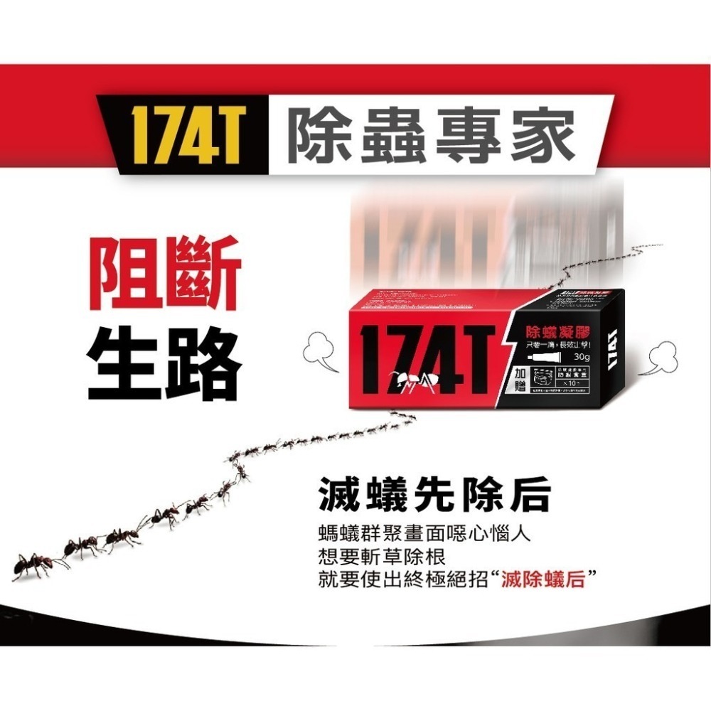 【實體地面現貨 附發票】174T 殺蟑除蟻凝膠20克 防治螞蟻藥30克 連鎖滅蟻 除蟑 殺蟑 滅蟑 除蟻-細節圖6
