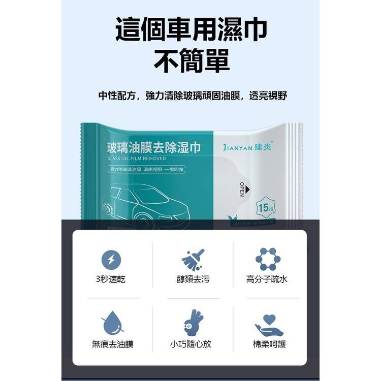 【實體店面現貨 附發票】玻璃油膜去除濕巾 玻璃防霧濕巾 油膜清潔 濕巾 玻璃 前擋風玻璃 清洗劑 去油污清洗 汽車用品-細節圖6