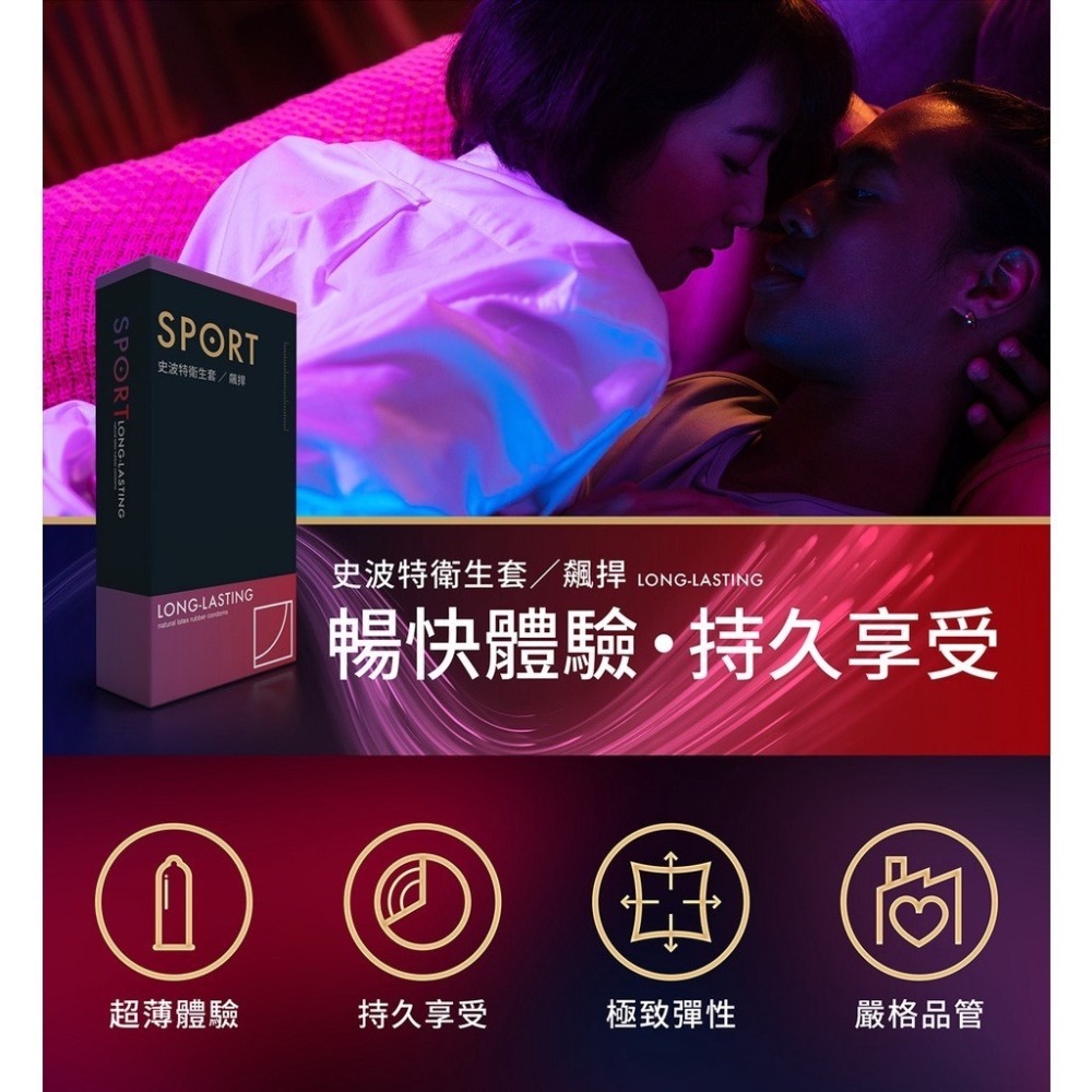 【實體店面現貨】SPORT 史波特衛生套 保險套 衛生套 避孕套 館長保險套 含麻醉劑 100%天然-細節圖3