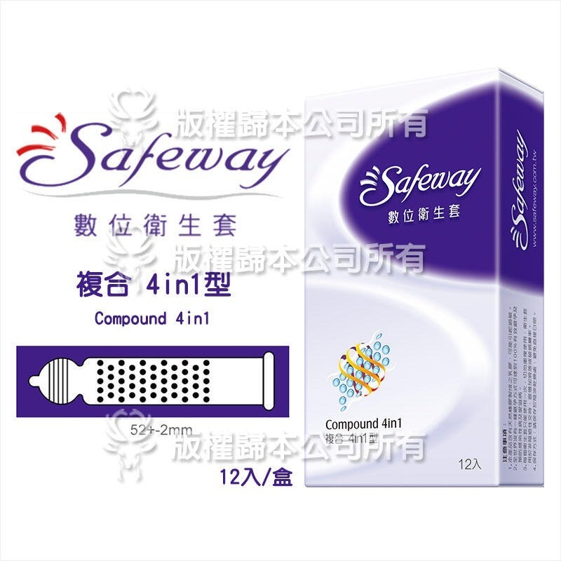 【現貨秒出 實體店面】SAFEWAY數位 舒位 全新包裝 水感潤滑 無感超薄 激情顆粒 繽紛混和 複合型4in1-細節圖5