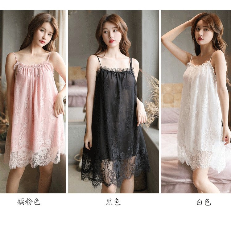 【實體店面現貨】棉花糖女孩專屬 性感蕾絲吊帶睡衣 睡裙 甜美 大碼 可愛 誘惑 居家服 睡衣 睡裙 角色扮演 C81-細節圖2