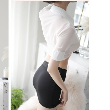 【實體店面現貨 附發票】性感麻辣女秘書 雪紡透視開衫包臀 居家誘惑 Cosplay 性感 角色扮演 貨號5020-細節圖3