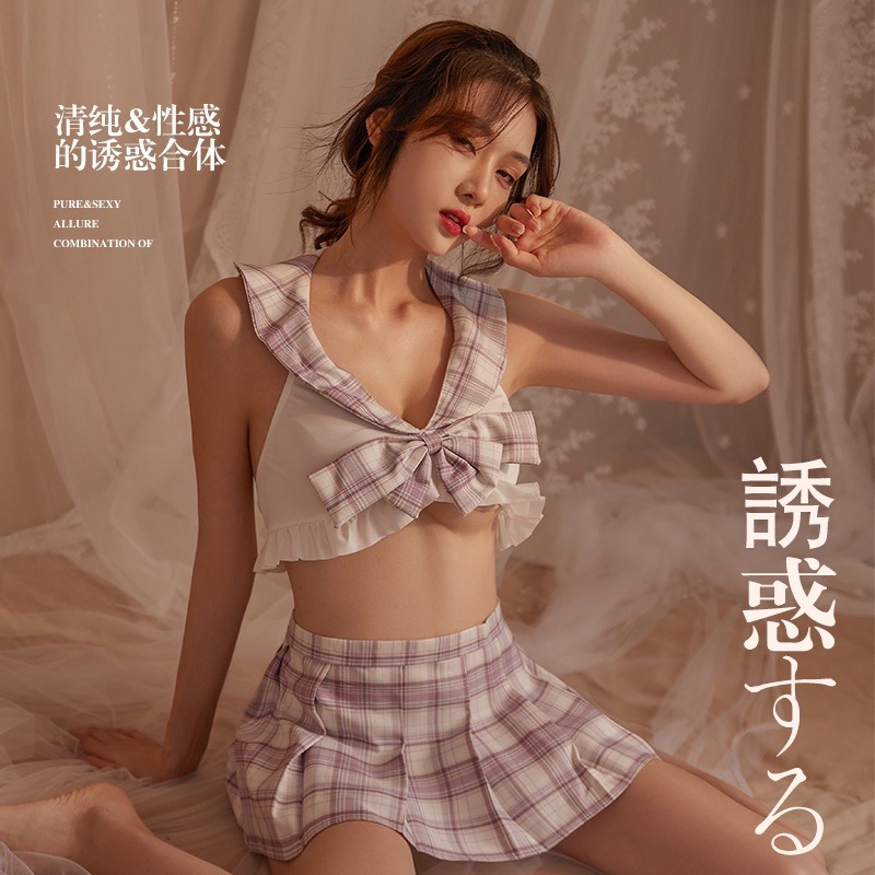 【實體店面現貨】清純可愛學生裝 制服 水手服 性感 甜美 制服誘惑 格子裙 蘿莉 角色扮演 1419-細節圖4