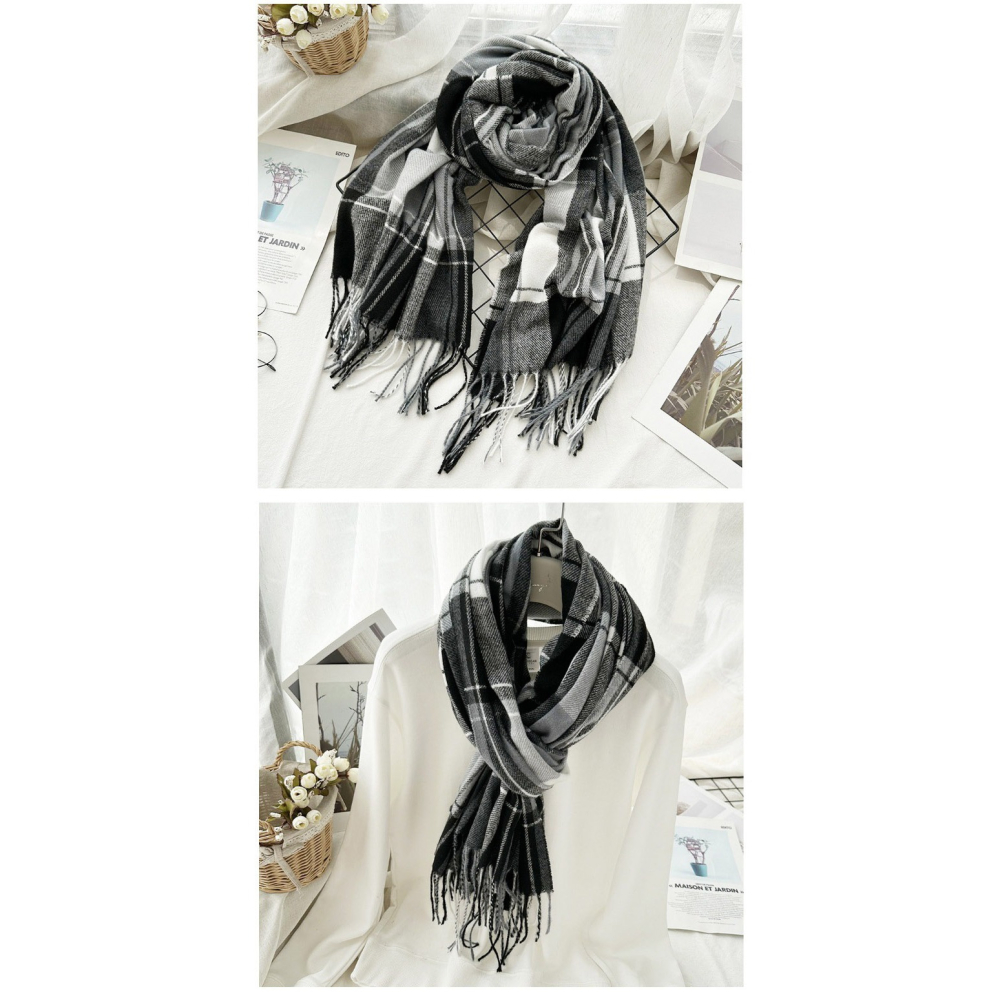 【實體店面現貨】加厚羊絨保暖圍巾 素色 百搭 聖誕節 交換禮物 保暖 圍巾 親膚軟綿 加厚-細節圖4