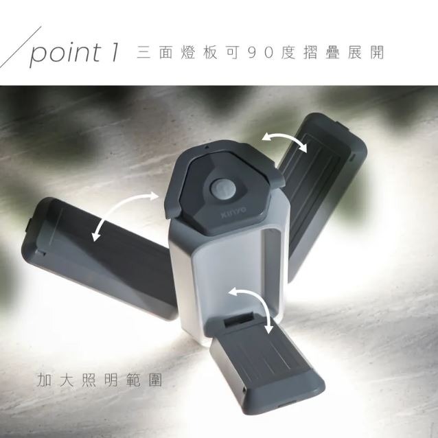 【原廠公司貨】KINYO 充電式LED折疊露營燈 篷燈 地攤燈 營地燈 應急照明燈 野營燈 LED燈 (CP-083)-細節圖4