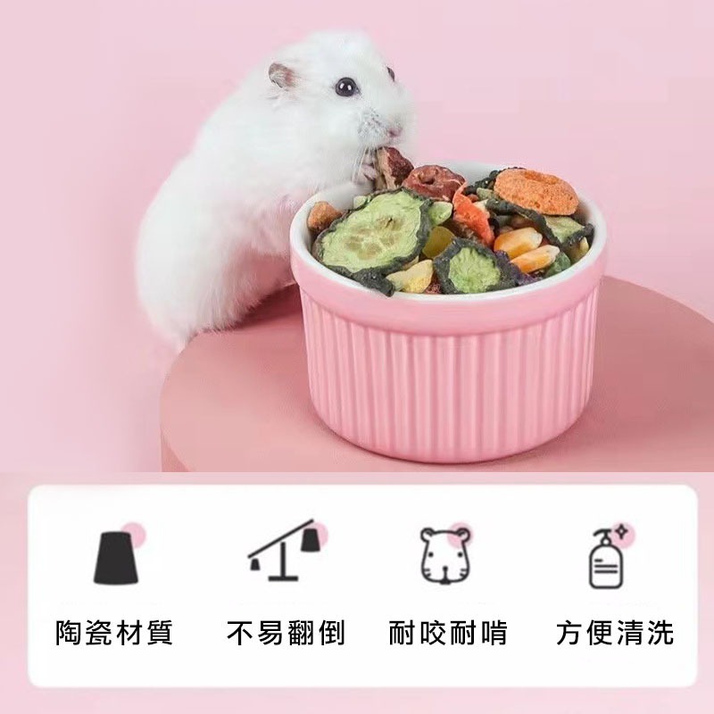 【實體店面現貨】可愛倉鼠食盆 陶瓷碗 倉鼠陶瓷碗 倉鼠碗 倉鼠用品 寵物陶瓷碗 小倉鼠 布丁鼠-細節圖4