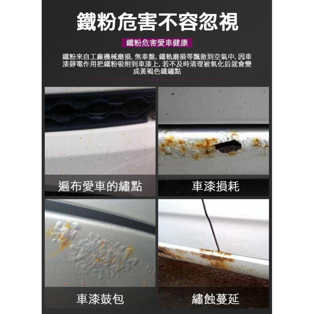 【實體店面現貨】鐵粉去除劑 去鐵粉 去鏽 鐵粉去除 除鏽 軟化 鐵屑 煞車皮 金屬落塵 汽車美容 中性-細節圖5