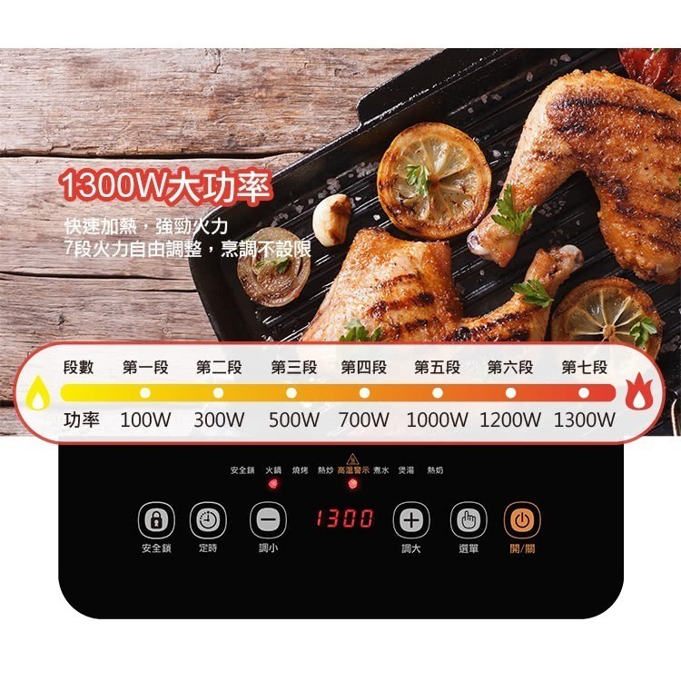 【實體門市 現貨附發票】東元TECO 1300W大火力 不挑鍋 微電腦 觸控 電陶爐 電磁爐 黑晶爐 XYFYJ577-細節圖4