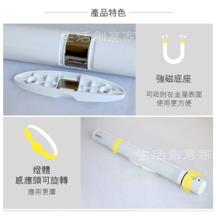 【台灣現貨】LED人體光控感應燈 磁吸式 電燈旋轉 紅外線感應燈 櫥櫃燈 床頭燈 走道燈 小夜燈 感應燈 露營燈-細節圖2