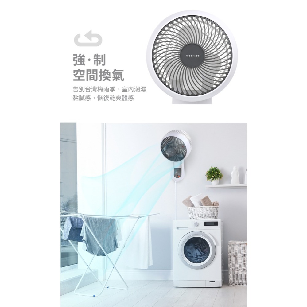【實體店面現貨 保固】NICONICO 360度微電腦 9吋 遙控 循環壁扇 循環扇 電風扇 壁扇 NI-EW935-細節圖6