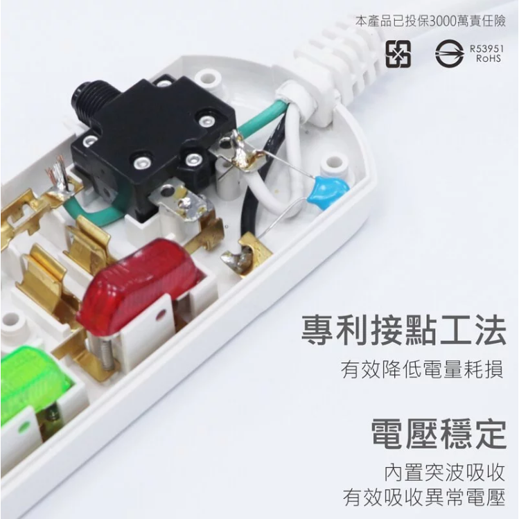 【實體店面公司貨 附發票】 KINYO 6開6插安全延長線 過載斷電 過載保護 三孔延長線 CG166-細節圖7