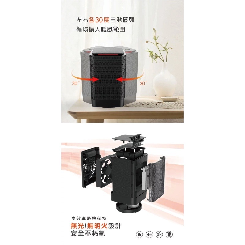 【實體店面公司貨】KINYO 迷你 陶瓷 電暖器 暖風扇 保暖 可擺頭 原廠保固 電熱器 暖暖包 NEH-120-細節圖3