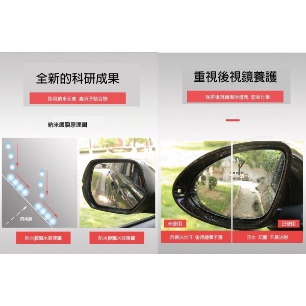 【實體店面公司貨  附發票】汽車後視鏡玻璃防雨膜防霧膜汽車後視鏡防水防雨保護貼膜R-8136-細節圖4