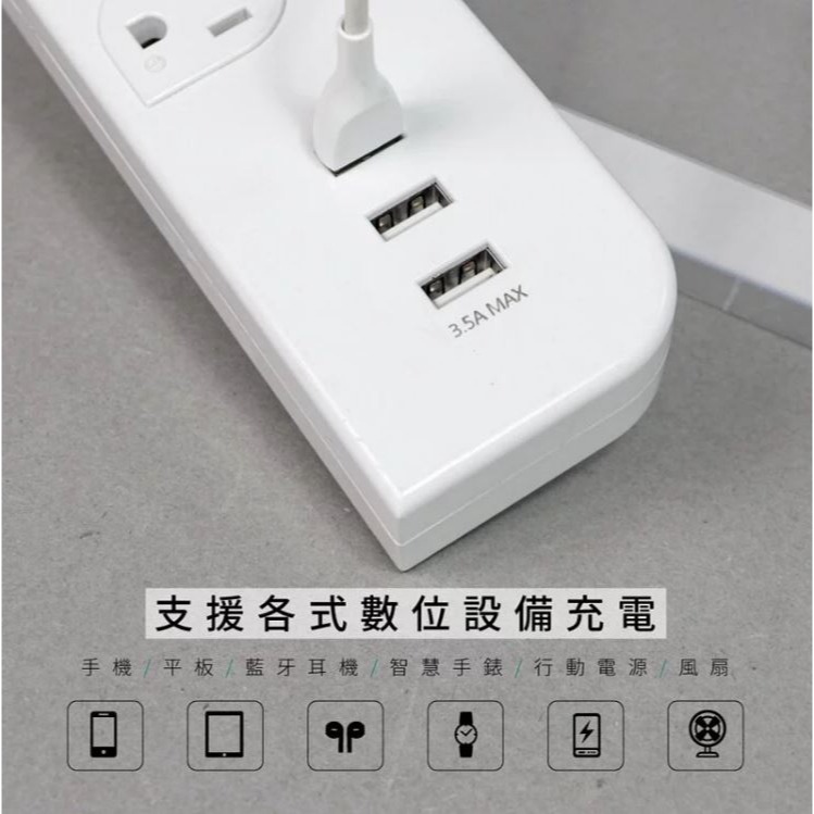 【實體店面公司貨 附發票】 KINYO  3開3插  三USB延長線  (CGU-333) 延長線 安全延長線-細節圖3