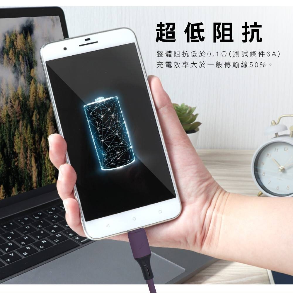 【實體店面公司貨】KINYO USB 霧色液態矽膠數據線 Micro Apple Typ-c 充電線 USB-A903-細節圖3