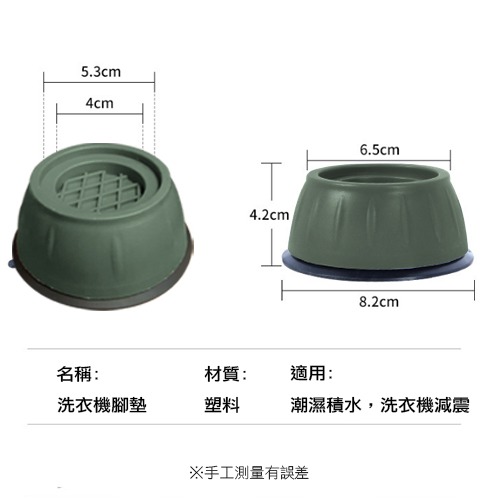 【實體店面公司貨】洗衣機腳墊 增高靜音穩固洗衣機增高墊 墊高防滑防震 減震防滑墊 一組四入-細節圖2