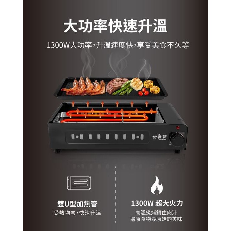 【實體店面現貨】妙廚師 1300W無煙電烤盤 MS-A02 煎烤兩用 韓式電烤盤 烤爐 烤盤 燒烤爐-細節圖2