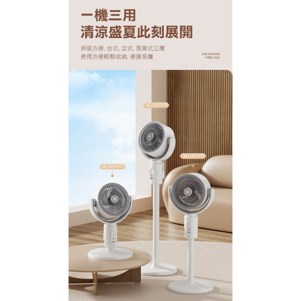 【實體店面現貨 附發票】靜音循環扇 落地風扇 定時風扇 多用途風扇 立扇 風扇 USB風扇 桌扇 露營風扇 三用-細節圖5