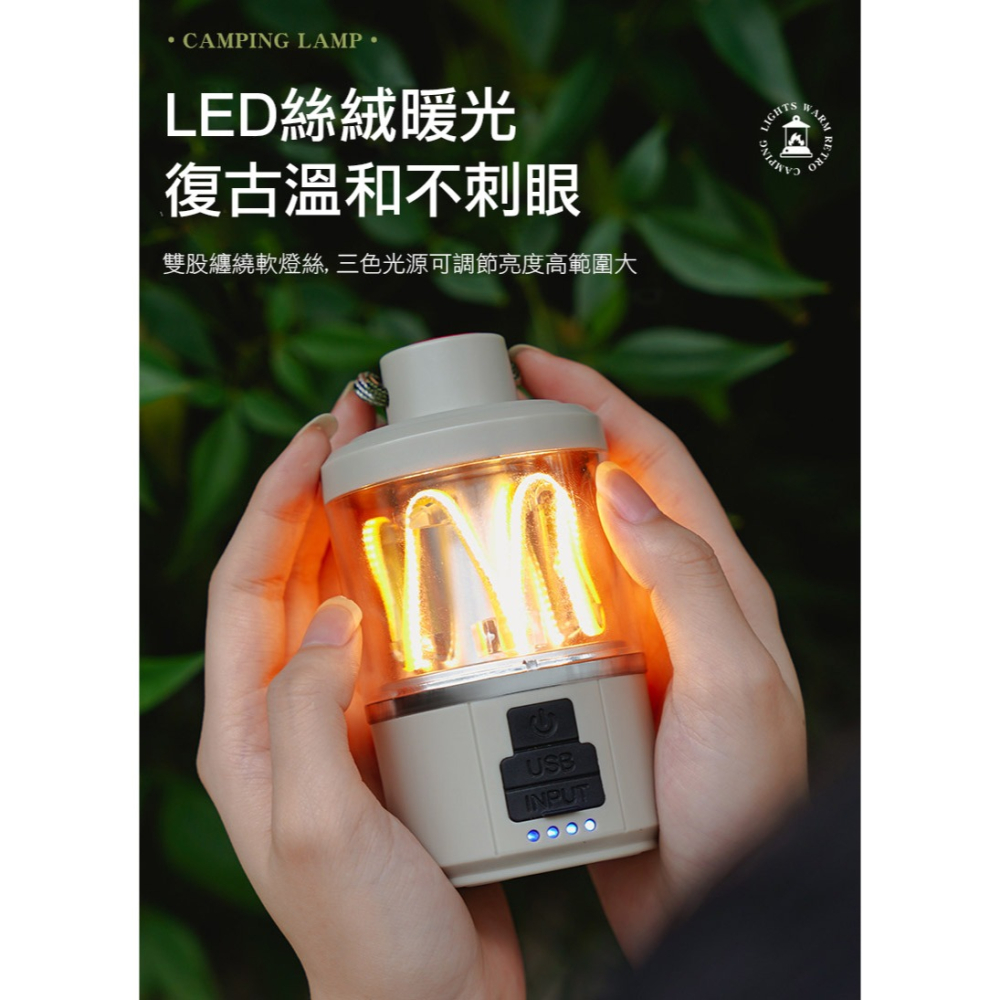 【實體店面現貨】復古露營燈 手電筒 復古馬燈 露營燈 Type-C USB充電 氛圍燈 野營燈 營地燈 多功能手電筒-細節圖5