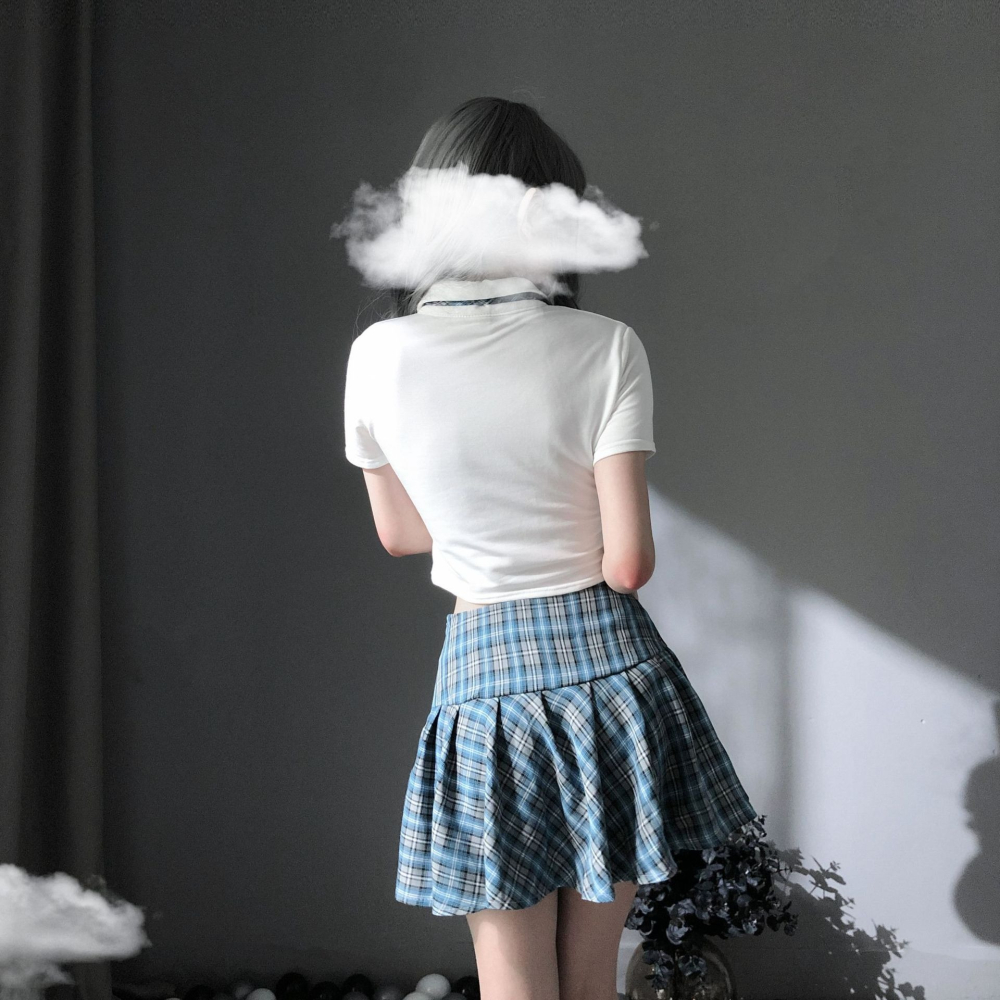 【實體店面現貨】清純可愛學生裝 學生制服 水手服 性感 甜美 制服誘惑 格子裙 制服 角色扮演 B272-細節圖2