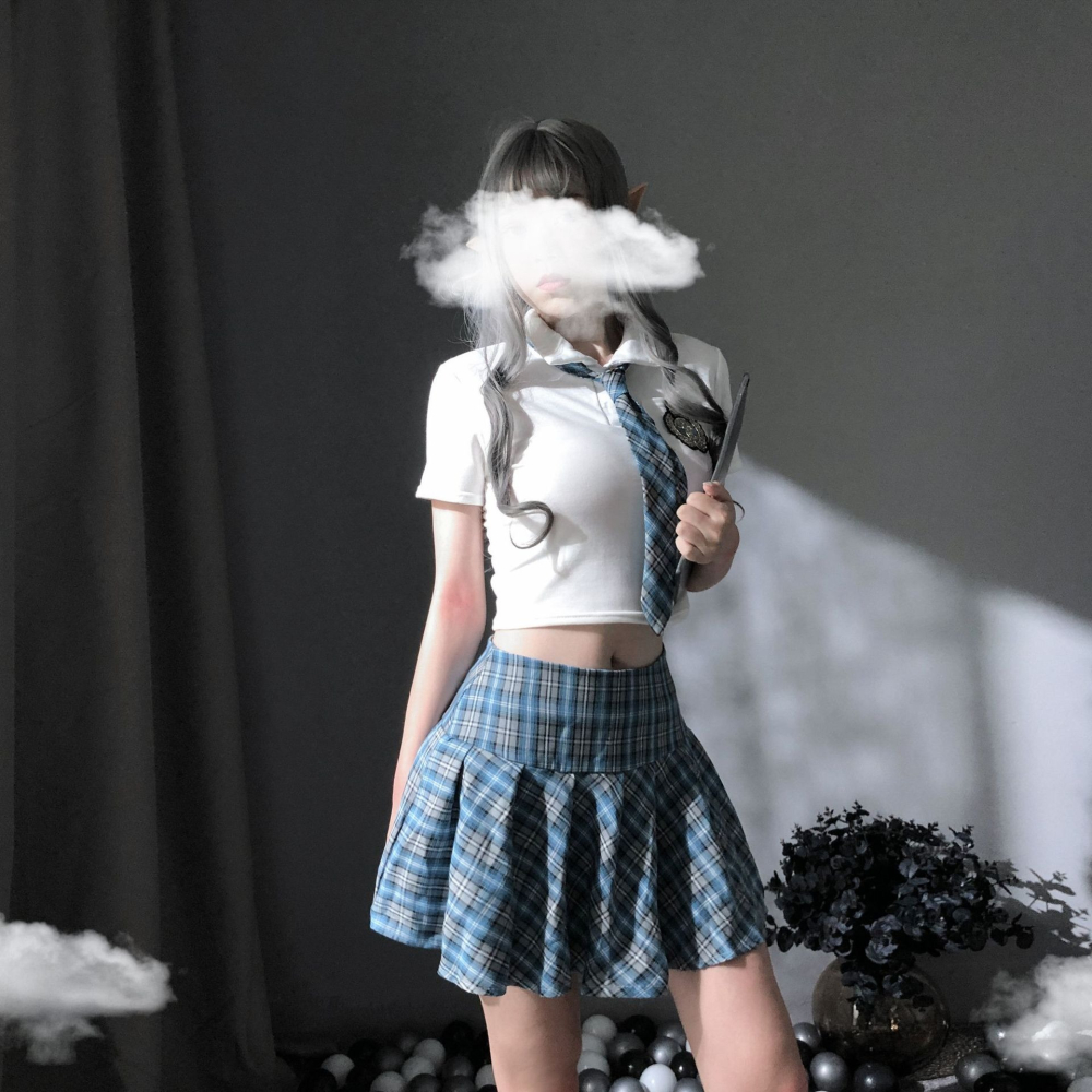 【實體店面現貨】清純可愛學生裝 學生制服 水手服 性感 甜美 制服誘惑 格子裙 制服 角色扮演 B272-細節圖3