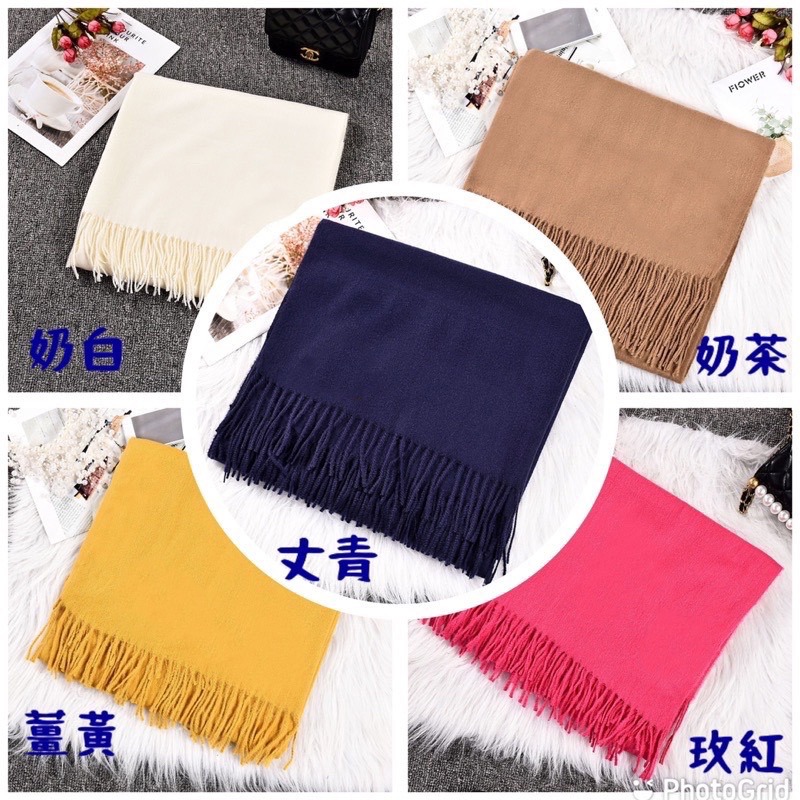 【實體店面現貨 超熱賣】韓版加厚羊絨保暖圍巾 素色 百搭 聖誕節 交換禮物 保暖 圍巾 親膚軟綿 加厚 單一純色-細節圖7