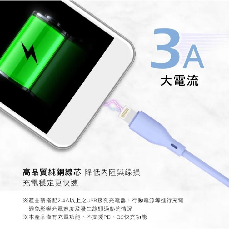 【原廠正品現貨】KINYO 三合一急速快充線 充電線 仿矽膠 1.2M 長 3A快充 USB-D03-細節圖5