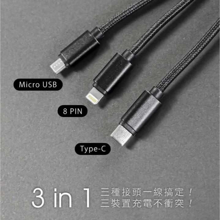 【原廠正品現貨】KINYO 三合一急速快充線 充電線 仿矽膠 鋁合金 3A快充 USB-D01 D02 D03-細節圖8