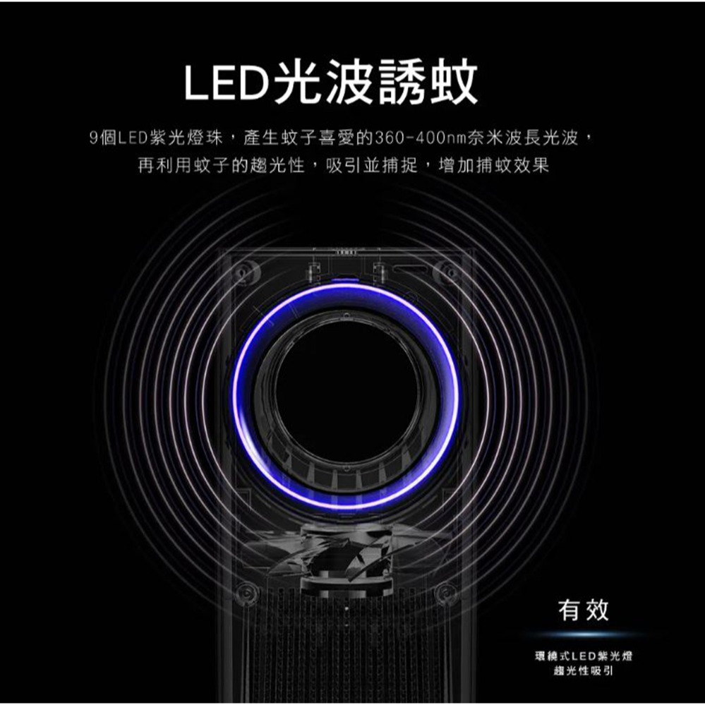 【實體店面公司貨】KINYO 無線吸入式捕蚊燈 智能光控 捕蚊燈 電蚊燈 KL-5383-細節圖5