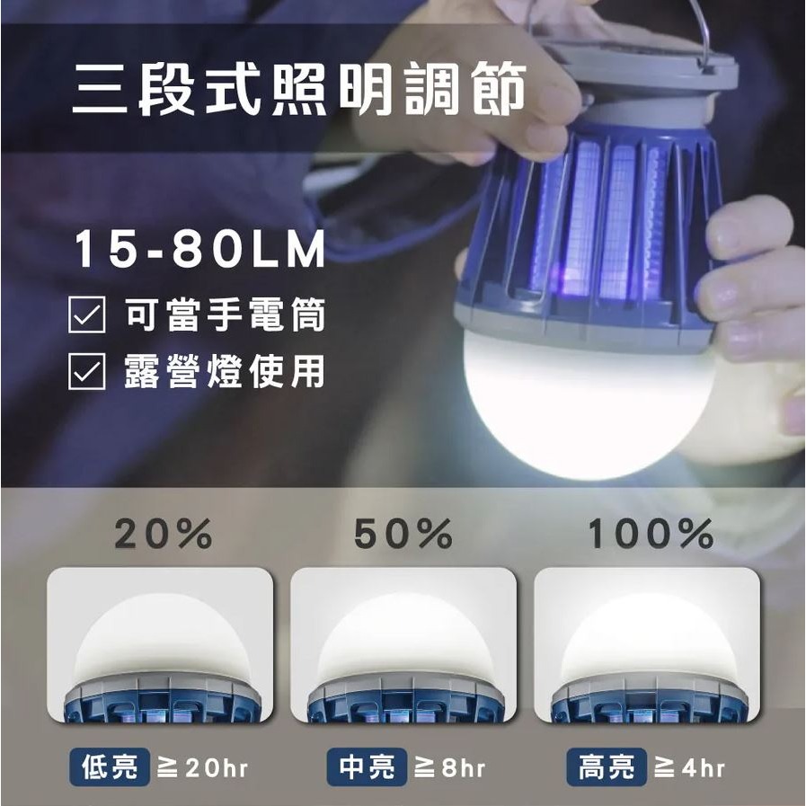 【實體店面公司貨】KINYO USB太陽能兩用捕蚊燈 蚊燈 太陽能 USB KL-6052-細節圖3