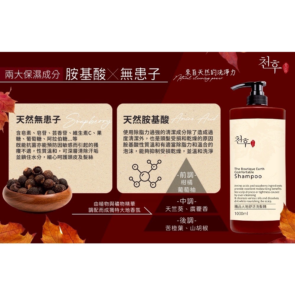【天后】精品大地舒活洗髮精1000ml-細節圖2