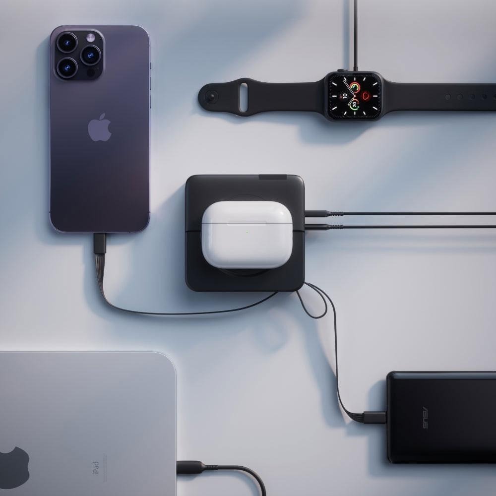 現貨免運『MOZTECH』萬能充 PRO 二代萬能行動電源Pro 自帶線 五合一行動電源 無線充電器 自帶充電線 多色-細節圖6