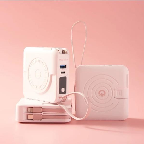 現貨免運『MOZTECH』萬能充 PRO 二代萬能行動電源Pro 自帶線 五合一行動電源 無線充電器 自帶充電線 多色-細節圖9