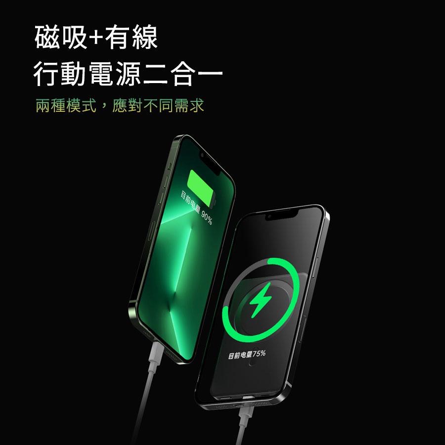 瑞克倉庫✱ PD20W 無線磁吸行動電源 二合一行動電源 無線+有線 iphone 三星 無線充 行動充 MagSafe-細節圖6