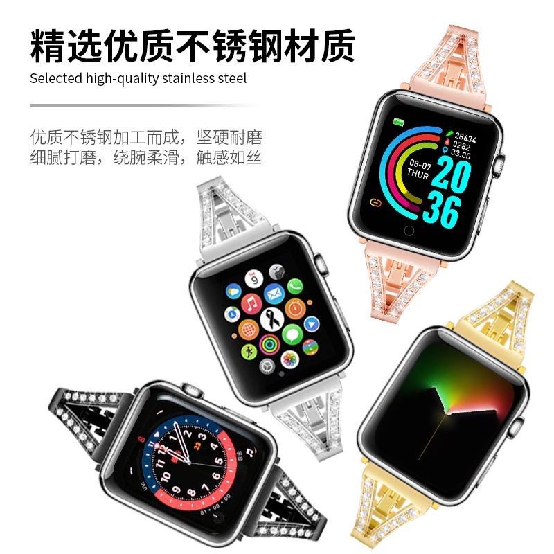 瑞克倉庫✱Apple watch 奢華金屬錶帶 iwatch 排鑽錶帶 apple watch 8~ 1(全系列)-細節圖2