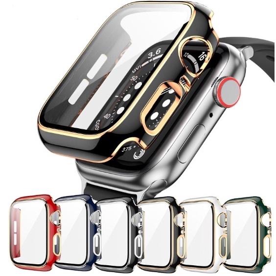 瑞克倉庫✱Apple watch 雙色玻璃膜 一體式錶殼  iwatch apple watch 8~ 1(全系列)-細節圖2