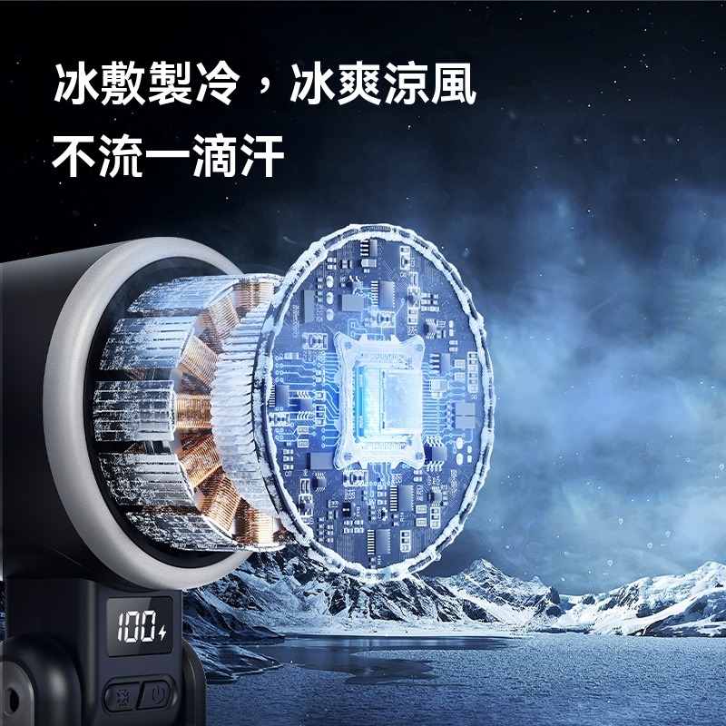 瑞克倉庫✱N612 小旋風渦輪扇 摺疊掛脖風扇 製冷風扇 掛脖風扇 渦輪風扇 手持風扇 摺疊風扇-細節圖2