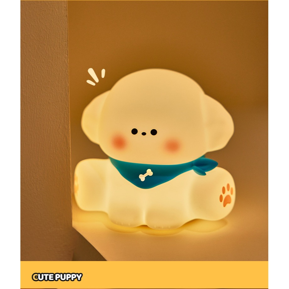 【瑞克倉庫】小奶狗拍拍小夜燈 拍拍燈 小奶狗拍拍燈 狗狗小夜燈 可愛狗 小夜燈 睡眠燈 床頭燈 氛圍燈-細節圖7