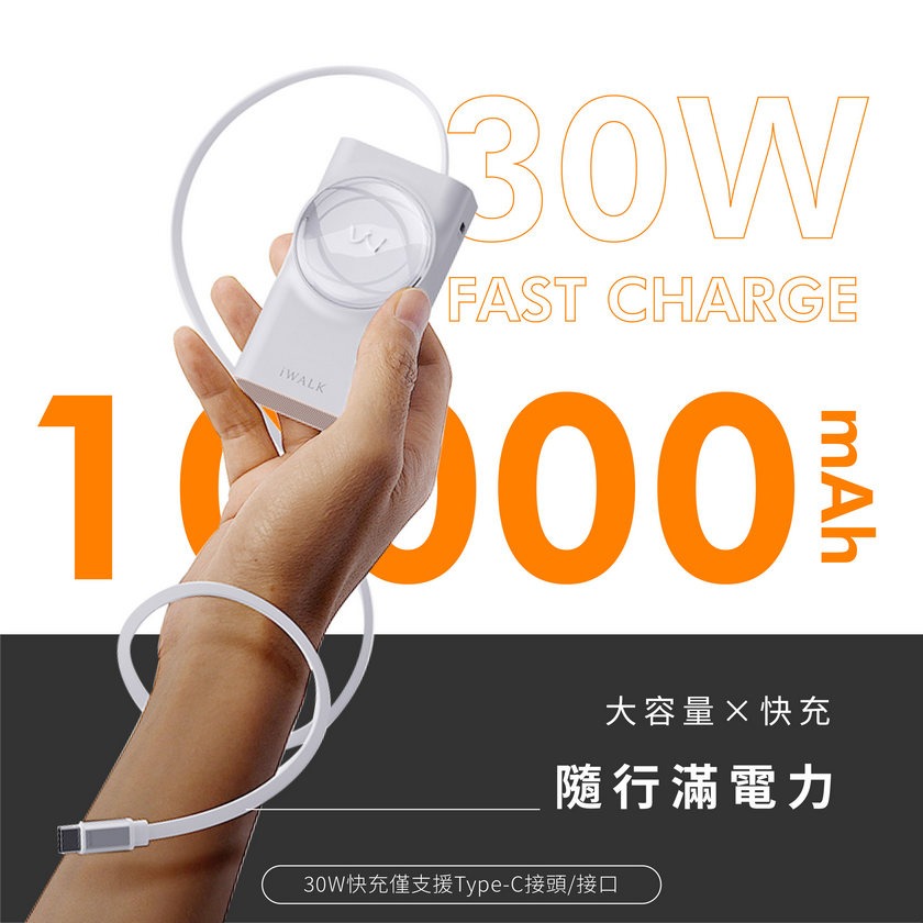 【iWALK】Reel 伸縮線行動電源 伸縮線 行動電源 口袋行動電源 隨拉充行動電源 三合一-細節圖2