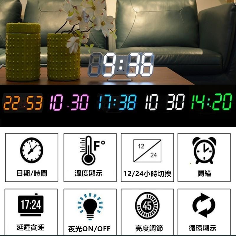 LED掛鐘 🔥平價現貨🔥3D數位LED掛鐘 溫度鐘 桌鐘 立體電子時鐘 時鐘 電子鐘 掛鐘 數位鐘 桌鐘 電子鬧鐘-細節圖3